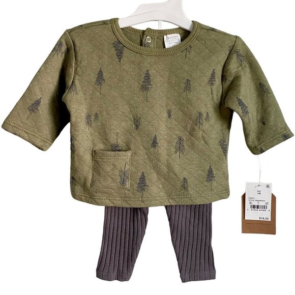 Grayson Collective Baby 2 Piece Outfit Set Tree Print Top Ribbed Leggings NEW - Picture 4 of 14
